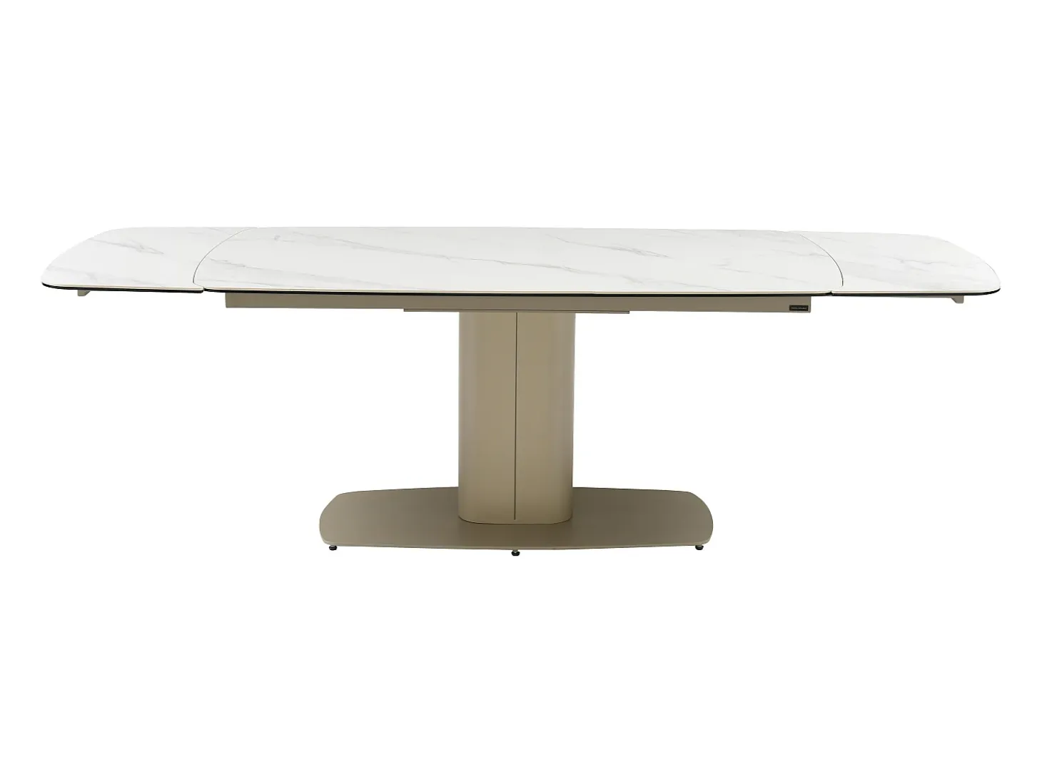 Mesa extensible de cerámica y metal -efecto mármol blanco - CARIOULA de MORABITO