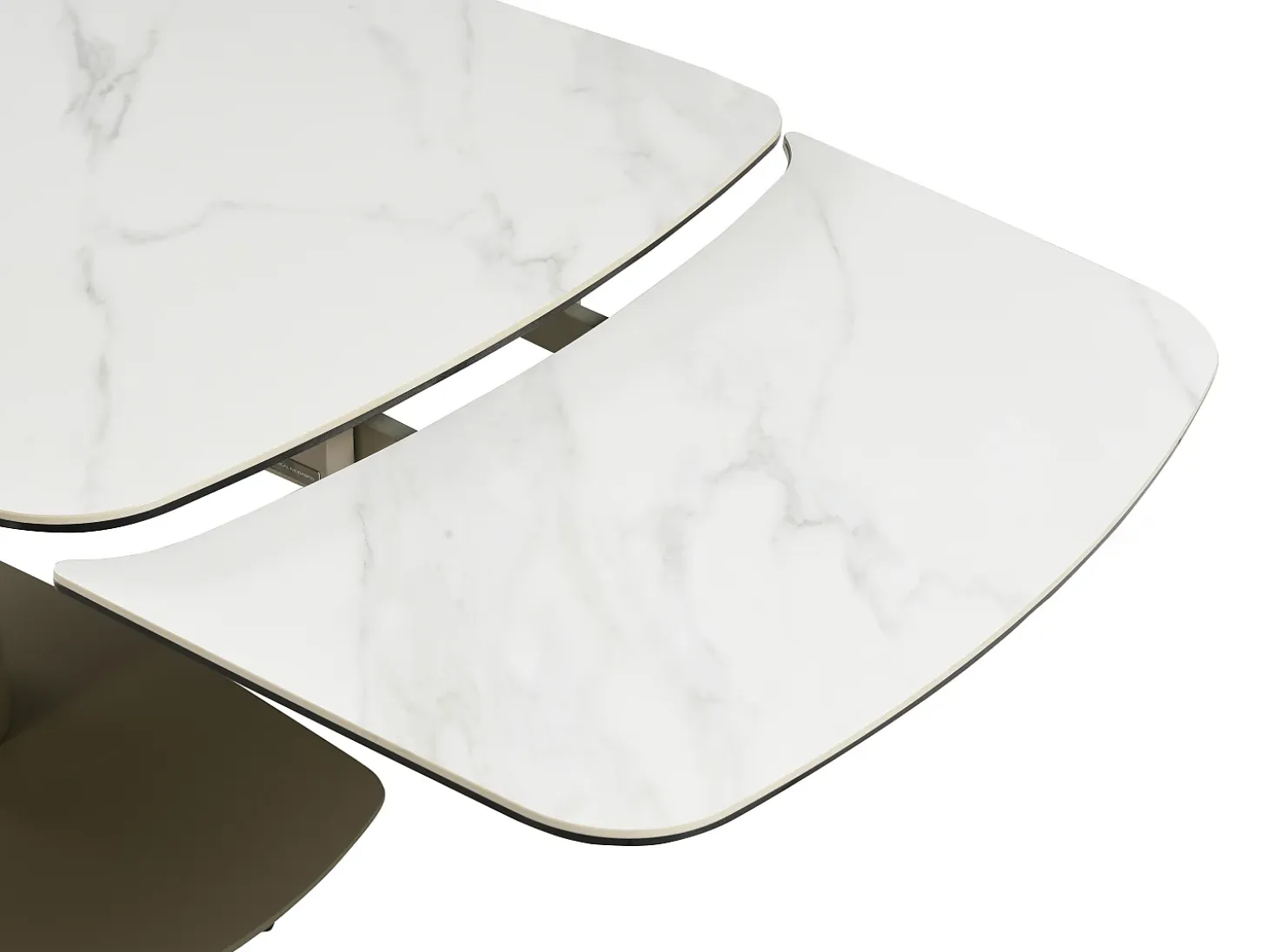 Mesa extensible de cerámica y metal -efecto mármol blanco - CARIOULA de MORABITO