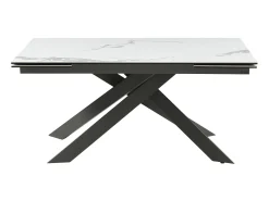 Mesa extensible de cerámica y metal - Mármol blanco y antracita - COREMA de MORABITO