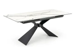 Mesa extensible de cerámica imitación mármol blanco 180 - 230 cm Micka
