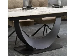Mesa extensible de cerámica 180-240 cm con pata de madera Diseño Lisa