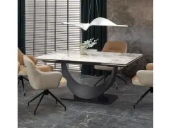 Mesa extensible de cerámica 180-240 cm con pata de madera Diseño Lisa