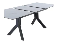 Mesa extensible de cerámica blanca con patas de metal 160/210x90