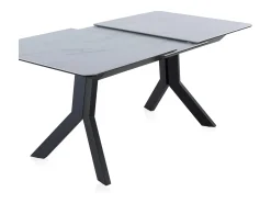 Mesa extensible de cerámica blanca con patas de metal 160/210x90