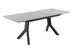 Mesa extensible de cerámica blanca con patas de metal 160/210x90