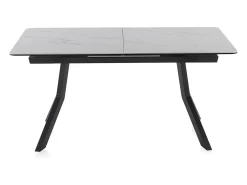 Mesa extensible de cerámica blanca con patas de metal 160/210x90