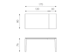Mesa extensible de 120cm a 170cm moderna encimera de cerámica sobre cristal templado mármol Calacatta Borghini