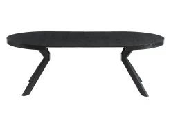 Mesa extensible de comedor 4 a 8 comensales de MDF y acero - Color: negro - KOMONI