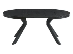 Mesa extensible de comedor 4 a 8 comensales de MDF y acero - Color: negro - KOMONI