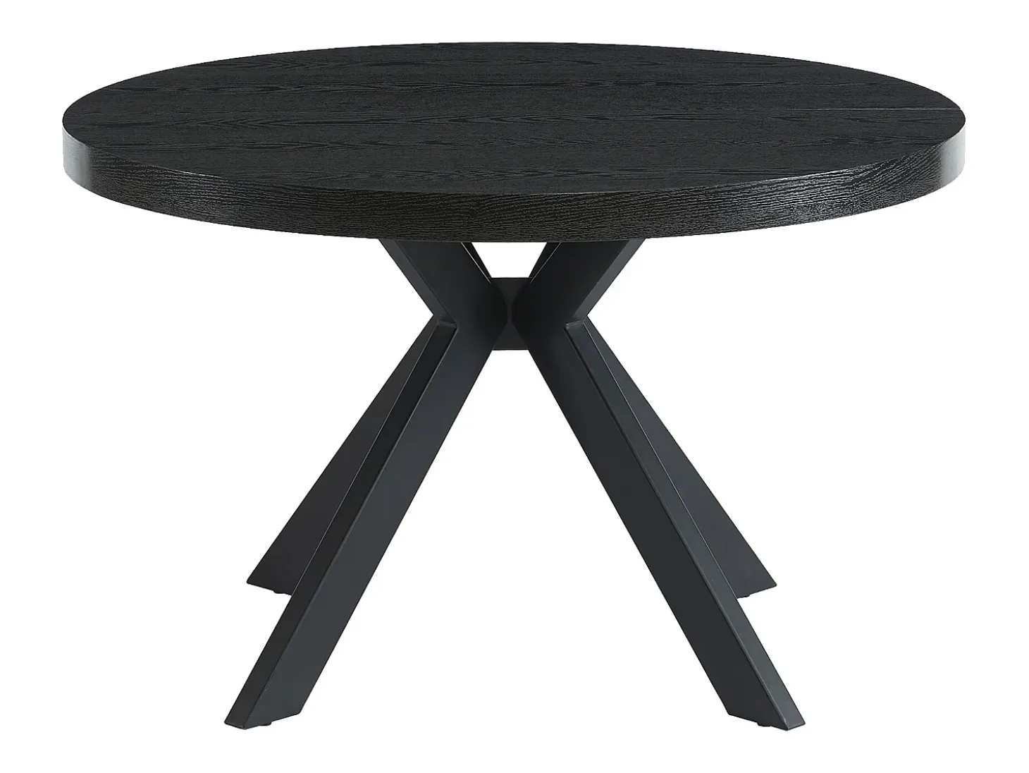 Mesa extensible de comedor 4 a 8 comensales de MDF y acero - Color: negro - KOMONI