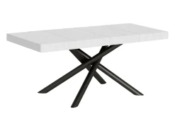 Mesa extensible de diseño con patas redondeadas entrelazadas antracita Zeus-Color Blanco-Alargaderas -Ancho extensible