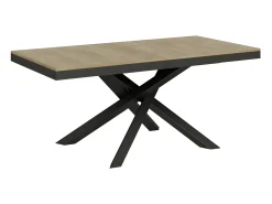 Mesa extensible de diseño con patas entrelazadas antracita Klass-Color Blanco-Ancho extensible