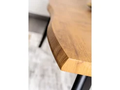 Mesa extensible de diseño Meno 150cm de metal negro y roble barnizado