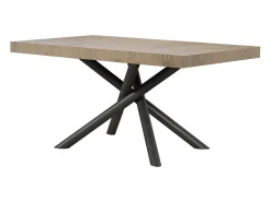 Mesa extensible de diseño con patas redondeadas entrelazadas antracita Zeus-Color Natural-Alargaderas -Ancho extensible