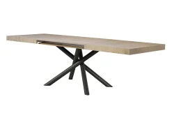 Mesa extensible de diseño con patas redondeadas entrelazadas antracita Zeus-Color Natural-Alargaderas -Ancho extensible