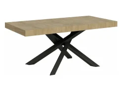 Mesa extensible de diseño con patas entrelazadas antracita Artemis-Color Marrón-Alargaderas -Ancho extensible