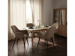 Mesa extensible de madera 115-145x80cm cocina cristal blanco negro Pixam - Blanco