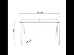 Mesa extensible de madera para 6 personas SANTI