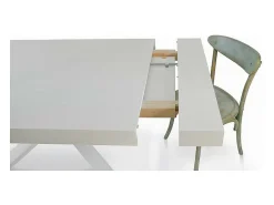 Mesa extensible de madera blanca 180x100cm - 280x100cm - TRASTEVERE