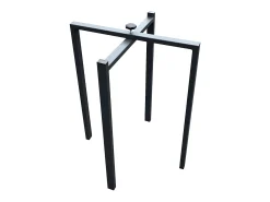Mesa extensible de madera de nogal y patas de madera blanca de 6 a 20 plazas Kristo de 160 a 420 cm-Base y soporte con ruedas