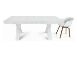 Mesa extensible de madera blanca 180x100 cm - 480x100 cm - GALLIPOLI