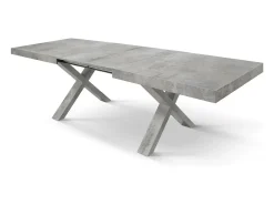 Mesa extensible de madera gris cemento160x90-240x90cm - AMALFI
