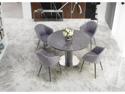 Mesa extensible de mármol para 6/8 personas 120/160x120 cm