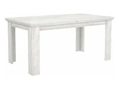 Mesa extensible de 76x160x90 cm para comedor o cocina en color blanco pino Karen