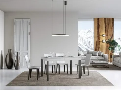 Mesa extensible Everyday 120/380x90 cm fresno blanco patas antracita