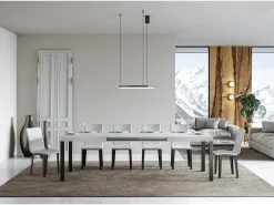 Mesa extensible Everyday 120/380x90 cm fresno blanco patas antracita