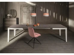 Mesa extensible grande (156/316 x 90 cm) en melamina blanca