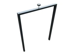 Mesa extensible gris hormigón y patas de madera blanca de 6 a 20 plazas Kristo de 180 a 440 cm-Soporte 4 pies