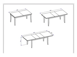 Mesa extensible hasta 240cm para 10 personas para comedor Colección PALACE. Color roble oscuro.