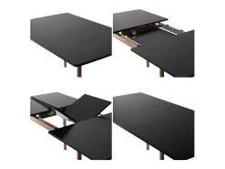 Mesa extensible HELGA 120 / 160cm negro