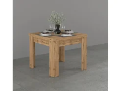 Mesa extensible Jesi ideal para 6-8 personas color roble 90/180x90x75 cm