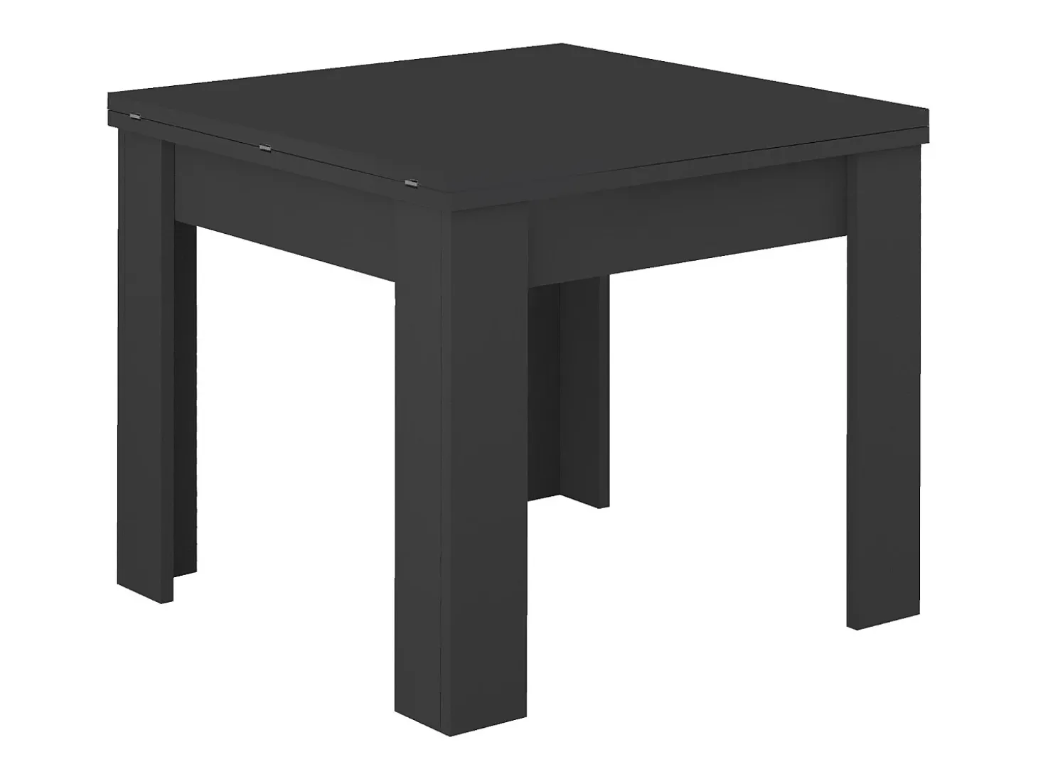 Mesa extensible Jesi ideal para 6-8 personas, color antracita mate, 90/180 x 90 x 75 cm