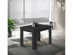 Mesa extensible Jesi ideal para 6-8 personas, color antracita mate, 90/180 x 90 x 75 cm
