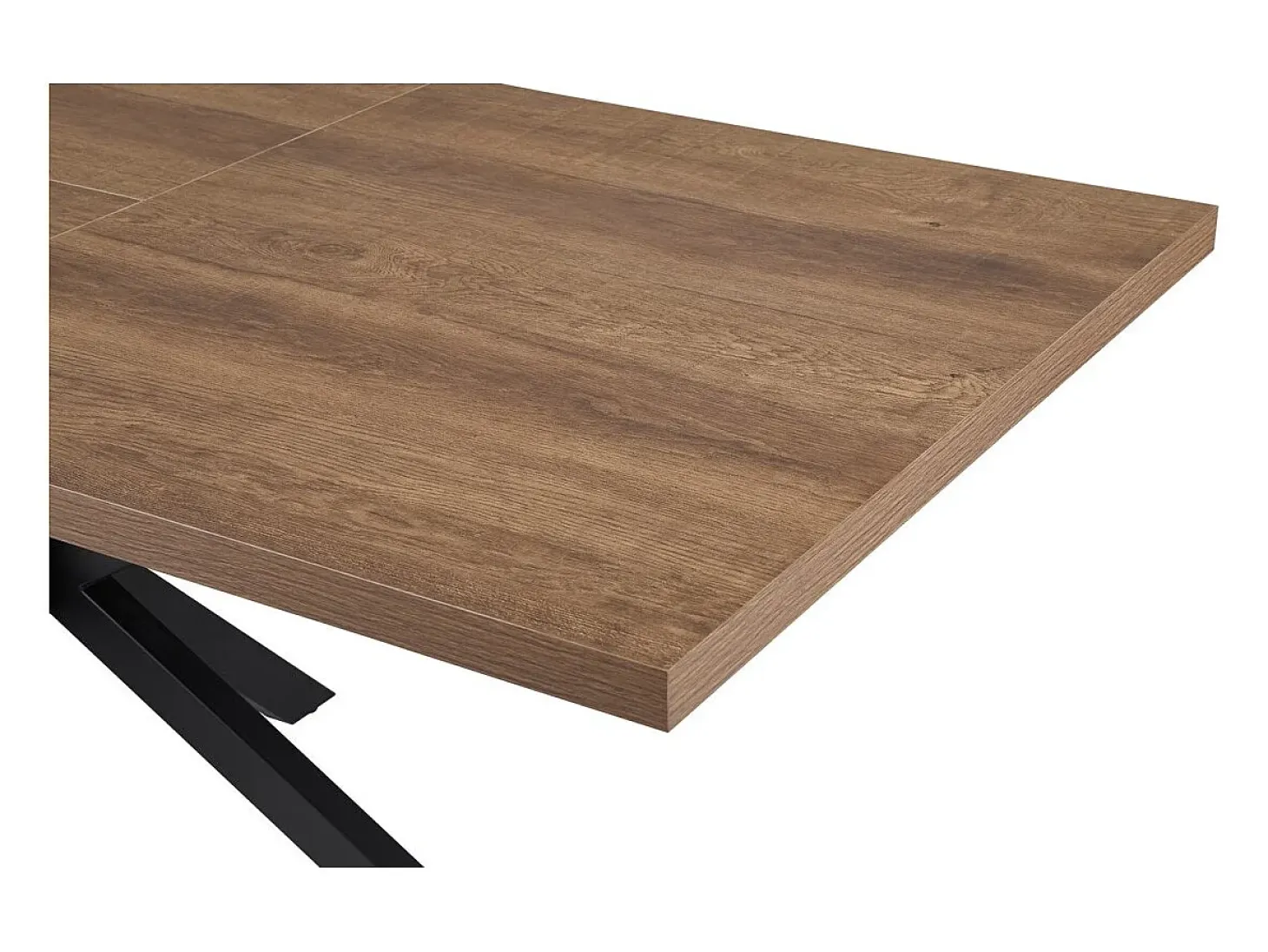 Mesa extensible KALVANO – 160 a 200 cm – Roble oscuro – Tablero 40 mm – Diseño contemporáneo