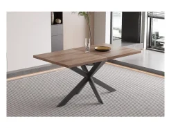 Mesa extensible KALVANO – 160 a 200 cm – Roble oscuro – Tablero 40 mm – Diseño contemporáneo