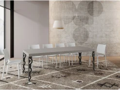 Mesa extensible Karamay Premium Cashmere 120/380x90 cm con patas antracita