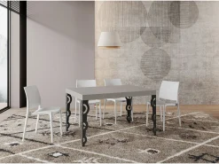 Mesa extensible Karamay Premium Cashmere 120/380x90 cm con patas antracita