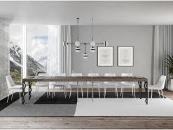 Mesa extensible Karamay Premium 120/380x90 cm con patas antracita