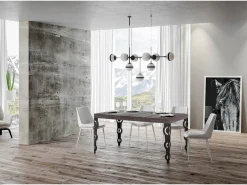 Mesa extensible Karamay Premium 120/380x90 cm con patas antracita
