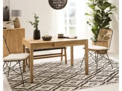 Mesa extensible Marko de madera maciza de roble de 85 a 125 cm