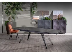 Mesa extensible Match 1 (160/240 x 90 cm) en cerámica negra