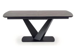 Mesa extensible MDF lacada gris patas acero negro 180/230×95 cm