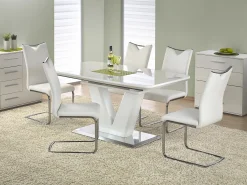 Mesa extensible MDF lacada blanco 160/220×90 cm