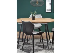 Mesa extensible MDF laminada roble patas acero 120/160×80 cm