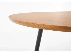 Mesa extensible MDF laminada roble patas acero 120/160×80 cm