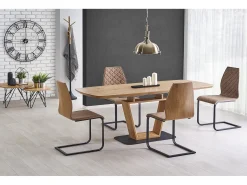 Mesa extensible MDF laminada roble 160/220×90 cm